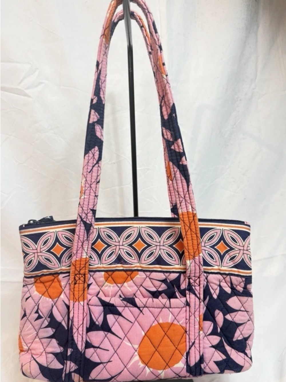 Vera Bradley Pink and Orange Quilted Floral Tote